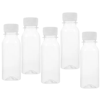 Бутылка Для Воды 5 шт 100 мл Прозрачные Бутылки Для Пигментного Сока Многоразового Использования Пластиковые с Крышками 1