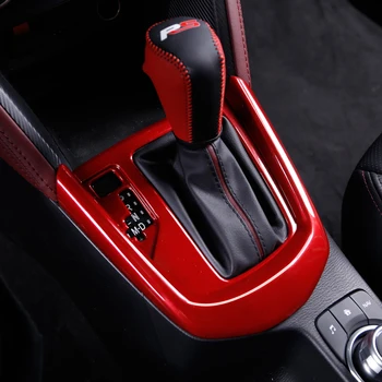 ABS Красная наклейка на центральную панель переключения передач, панель переключения передач, LHD для Mazda 2 Demio DL Седан DJ Хэтчбек 2016 2017 2018 1