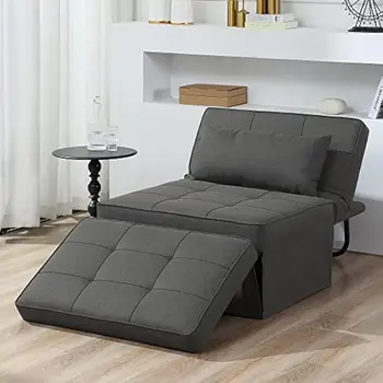 Многофункциональный складной пуфик 4 в 1, диван-кровать из дышащего льна с регулируемой спинкой, современное кресло-трансформер 1