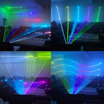 Лазерные лучи RGB Полноцветная анимация, сценический эффект, ди-джей Диско, сценические лучи для вечеринки, свадьбы, светового шоу 2