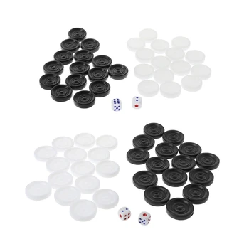Пластиковые шашки из 32 предметов, международные черно-белые шахматы, шашки для нард 1