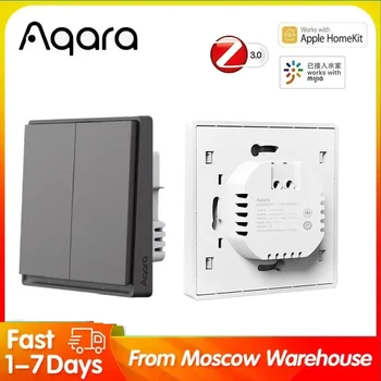 Умный Настенный Выключатель Aqara E1 Zigbee 3.0 Smart Switches Противопожарный Провод без Нейтрали для Xiaomi Home и Homekit Apple 1