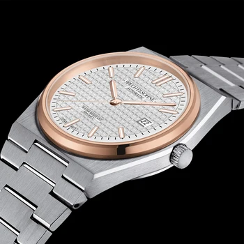 SPECHT & SOHNE Новые мужские часы 37 мм, роскошные Автоматические часы для мужчин, Розовое золото, Механические наручные часы из нержавеющей стали, водонепроницаемые 1