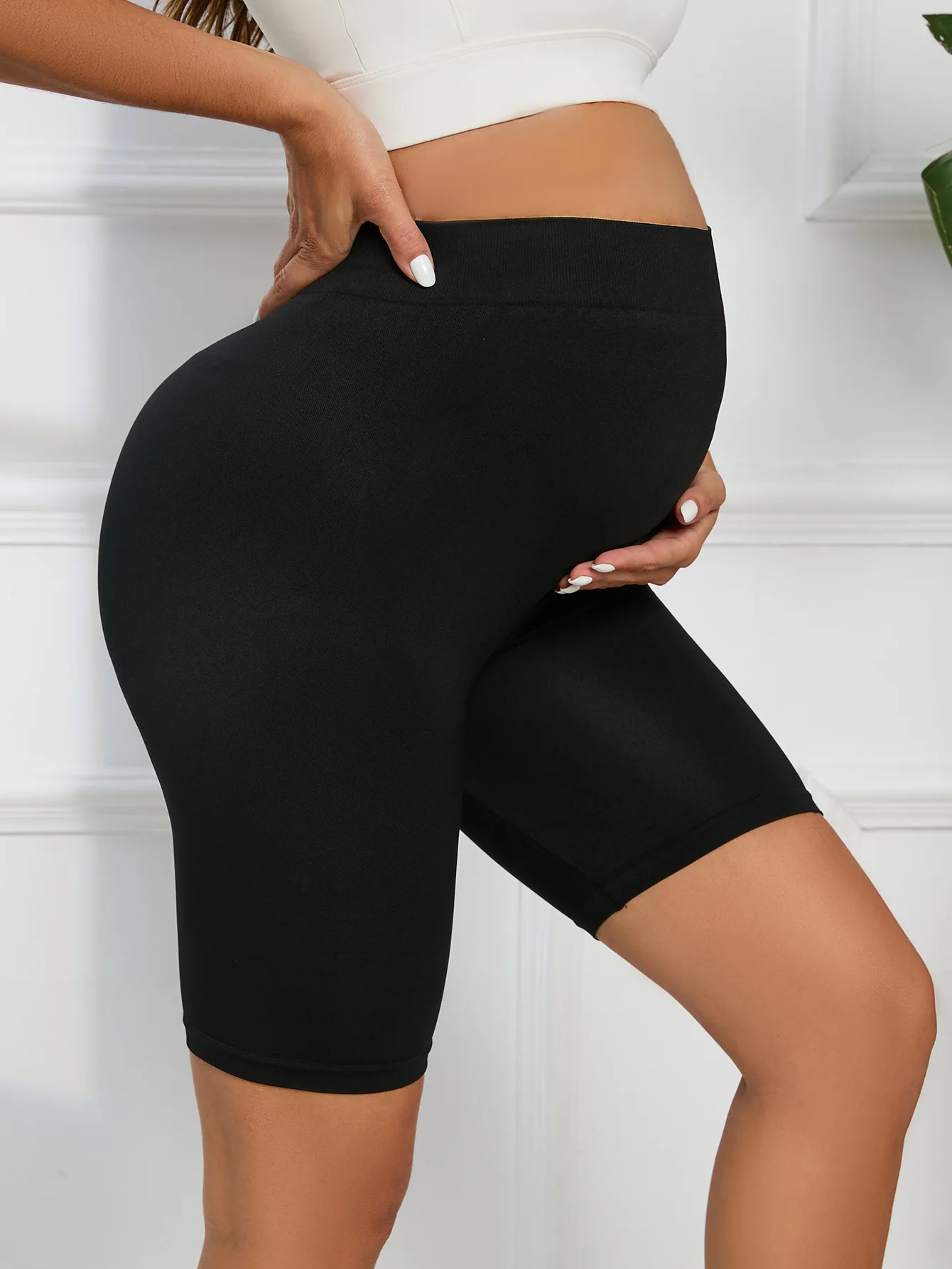 Спортивные штаны для йоги для беременных, шорты для фитнеса, шорты для бега для беременных, леггинсы, Размер одежды S, M, L Изображение 3