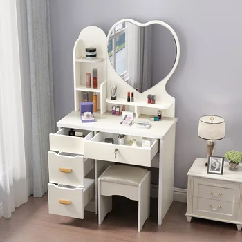 Туалетный столик для роскошной спальни, зеркало для макияжа, Консоль для хранения, Туалетный столик, Женский органайзер, Модная мебель Mesa De Maquillaje 1