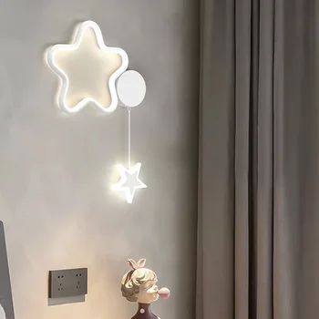 Современный Светодиодный Настенный Светильник Cloud Star Moon Бра для Детской Гостиной Кабинета Спальни Прохода Домашнего Декора Внутреннего Светильника Lustre 2