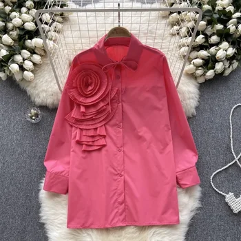 Распродажа Розово-красные топы, сексуальный V-образный вырез, отложной воротник, приталенная женская блузка на пуговицах для дам, вечерние блузки для вечеринок, блузки для мероприятий 4xl ~ Ручки для рисования | Car-doctor36.ru 11