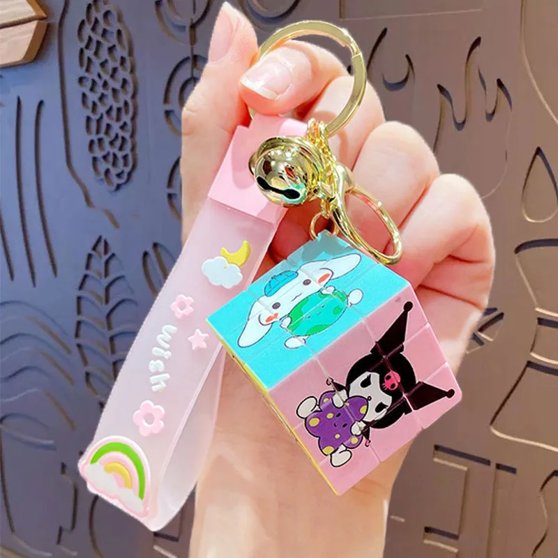 Sanrio Kawaii Аниме My Melody Игрушки Hello Kitty С различными узорами, брелок для ключей с кубиком Рубика, Рождество, Хэллоуин, Подарок на День рождения Изображение 2