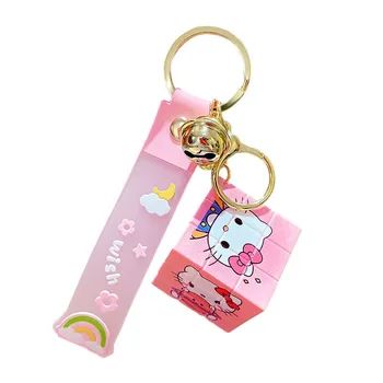 Sanrio Kawaii Аниме My Melody Игрушки Hello Kitty С различными узорами, брелок для ключей с кубиком Рубика, Рождество, Хэллоуин, Подарок на День рождения 2
