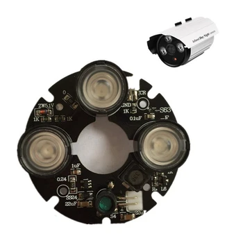 5X 3 матрицы ИК-светодиодных прожекторов Инфракрасная 3X ИК-светодиодная плата для камер видеонаблюдения ночного видения (диаметр 53 мм) 1