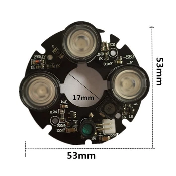 5X 3 матрицы ИК-светодиодных прожекторов Инфракрасная 3X ИК-светодиодная плата для камер видеонаблюдения ночного видения (диаметр 53 мм) 2