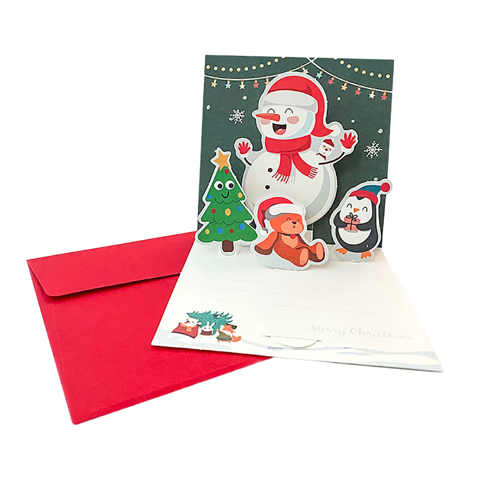 Открытка с рождественским поздравлением, креативное благословение, три маленькие открытки, Рождественский орнамент в виде барабана гнома на День рождения Изображение 2
