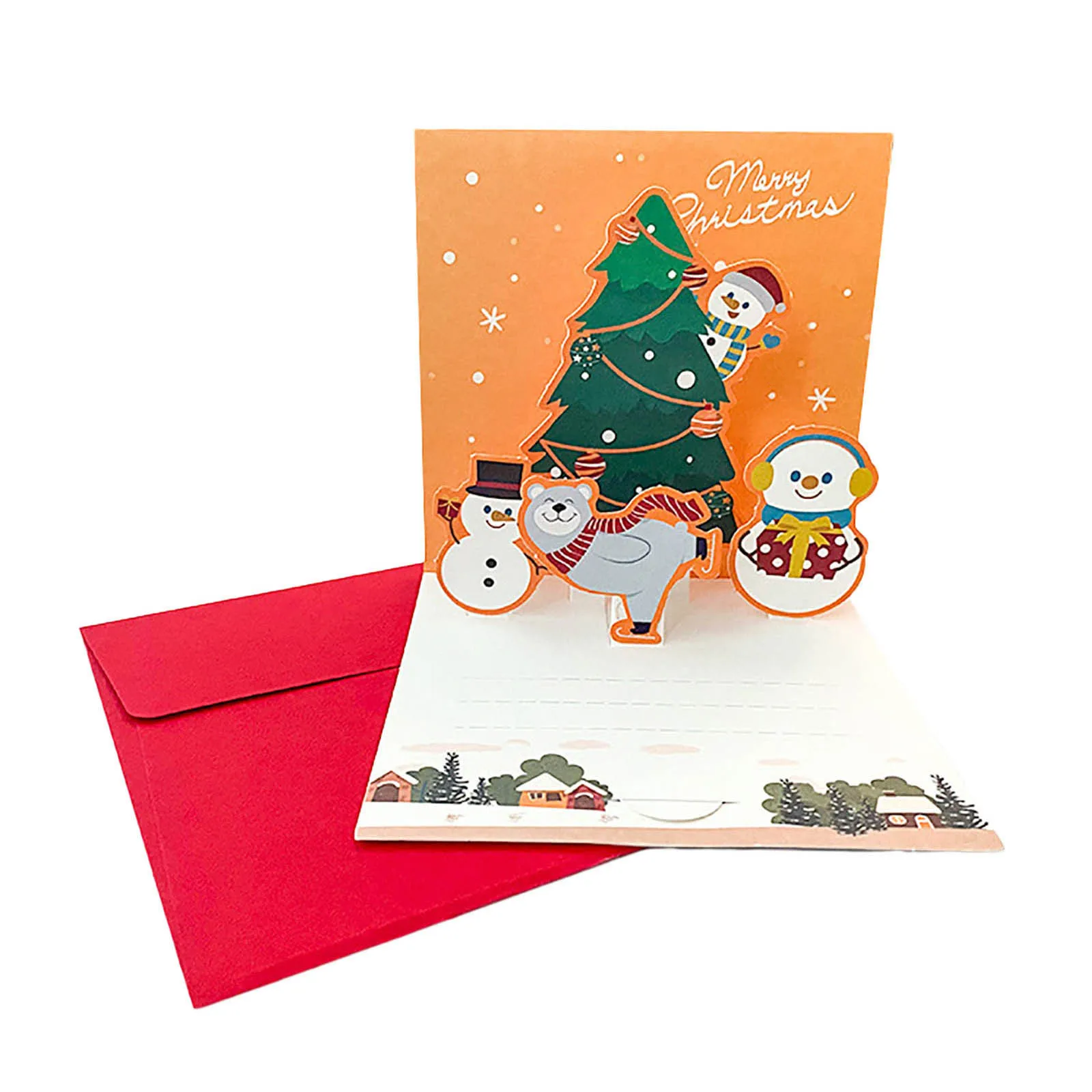 Открытка с рождественским поздравлением, креативное благословение, три маленькие открытки, Рождественский орнамент в виде барабана гнома на День рождения Изображение 3