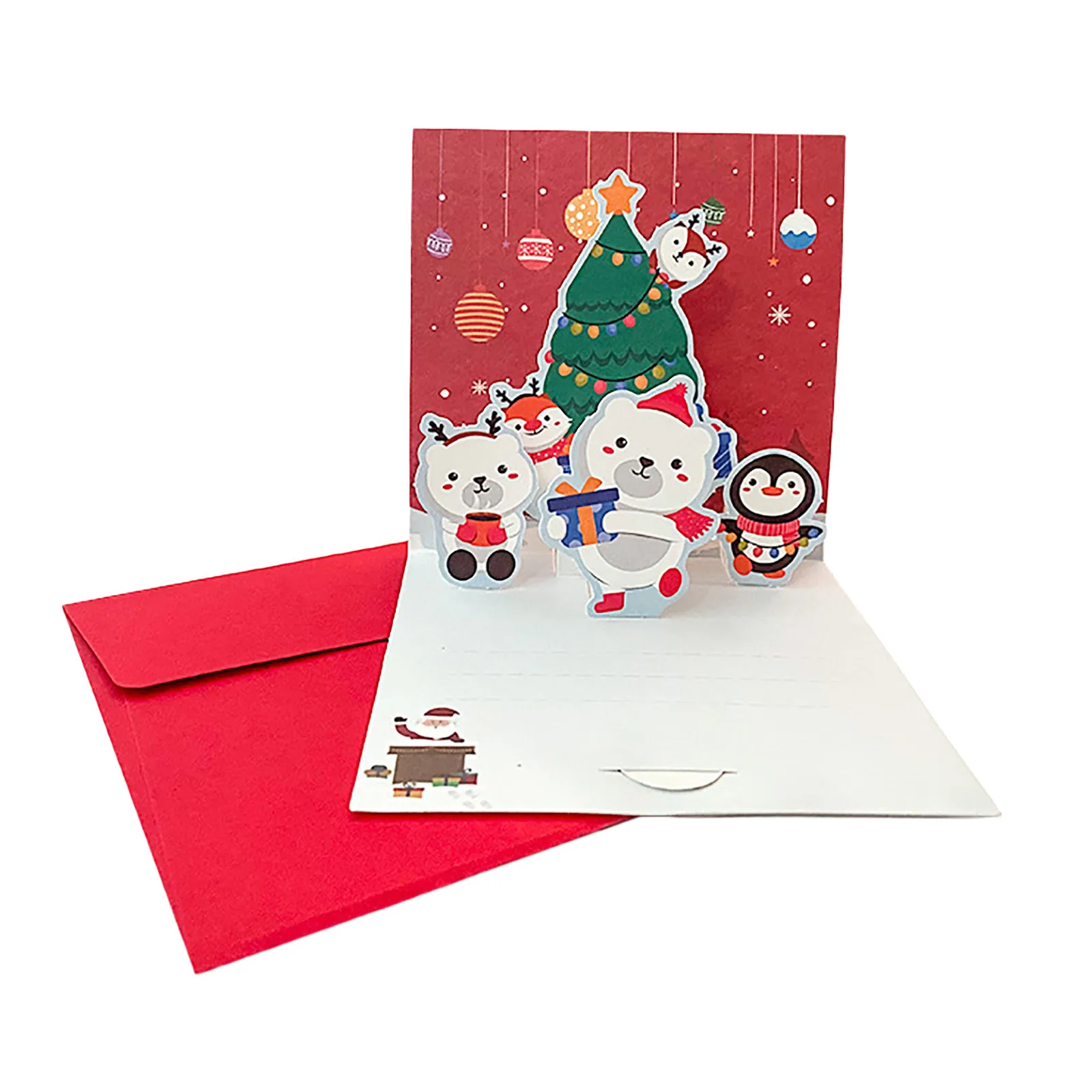 Открытка с рождественским поздравлением, креативное благословение, три маленькие открытки, Рождественский орнамент в виде барабана гнома на День рождения Изображение 5