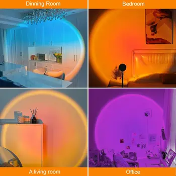Умный проектор заката Ночник приложение Bluetooth Радужная лампа для домашнего кафе Фоновое украшение стен Атмосферная лампа 2