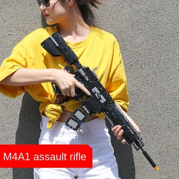 Техническое оружие MP5 98K Снайперская винтовка Пистолет M4A1 Модель Строительные блоки Кирпичи PUBG Военное оружие спецназа Игрушки 1