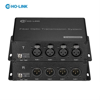 4-канальный xlr конвертер аудио в оптоволокно, удлинитель звука по оптоволокну 1