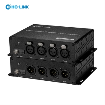 4-канальный xlr конвертер аудио в оптоволокно, удлинитель звука по оптоволокну 2