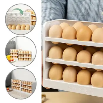 Ящик для хранения яиц, органайзер для холодильника, контейнеры для продуктов, футляр для хранения свежих яиц, держатель для лотка, дозатор кухонных ящиков для хранения 2