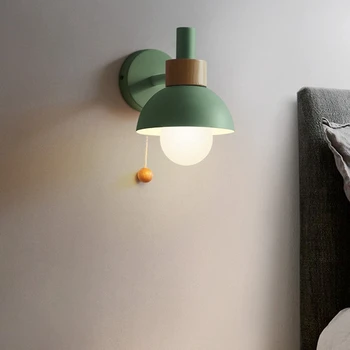 Лампа для прохода на крыльце в гостиной в скандинавском минималистичном стиле, современная прикроватная лампа для спальни, настенный светильник Macaron. 2