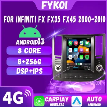 Автомагнитола для Infiniti Fx Fx35 Fx45 2000-2010 CarPlay Android Auto Автомобильные мультимедиа в стиле Tesla Bluetooth 4G GPS WIFI 1