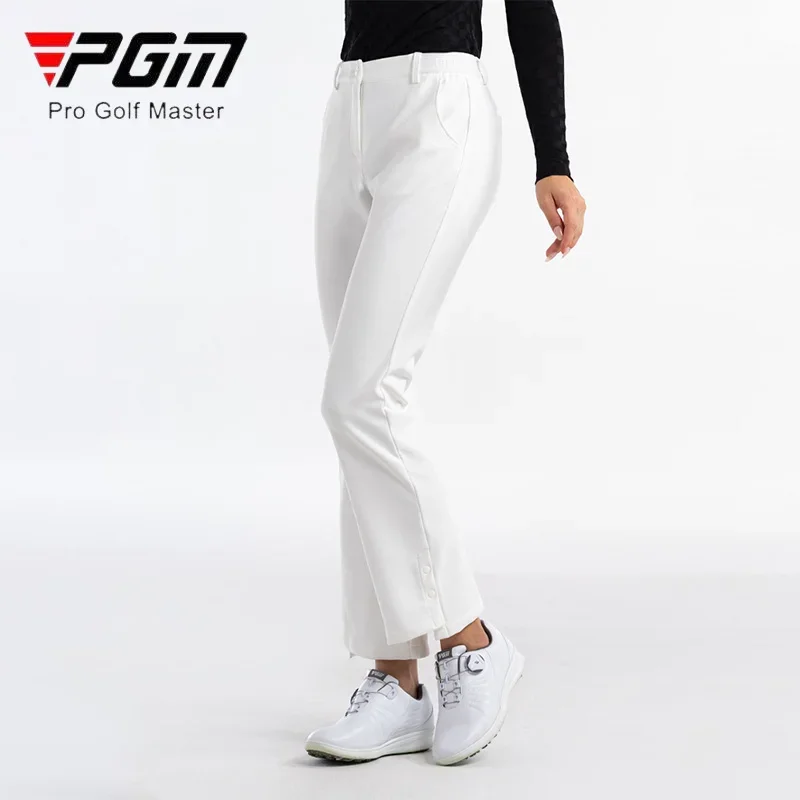 Женские брюки-клеш PGM для гольфа с разрезом, женские Длинные брюки с эластичным поясом, Женские тонкие спортивные брюки с высокой талией, повседневные брюки для гольфа Изображение 1