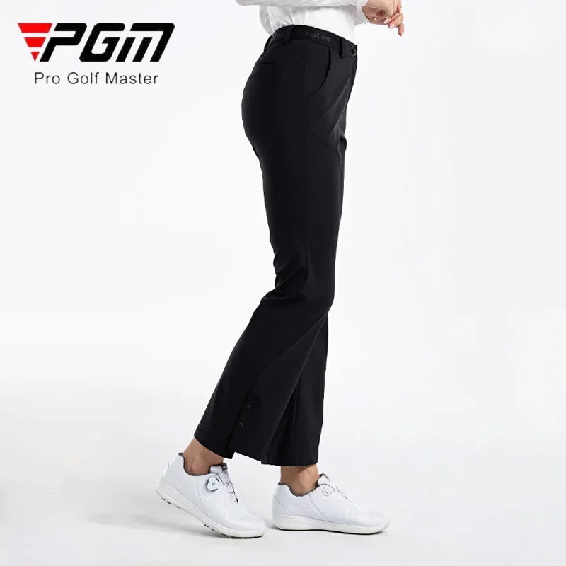 Женские брюки-клеш PGM для гольфа с разрезом, женские Длинные брюки с эластичным поясом, Женские тонкие спортивные брюки с высокой талией, повседневные брюки для гольфа Изображение 2