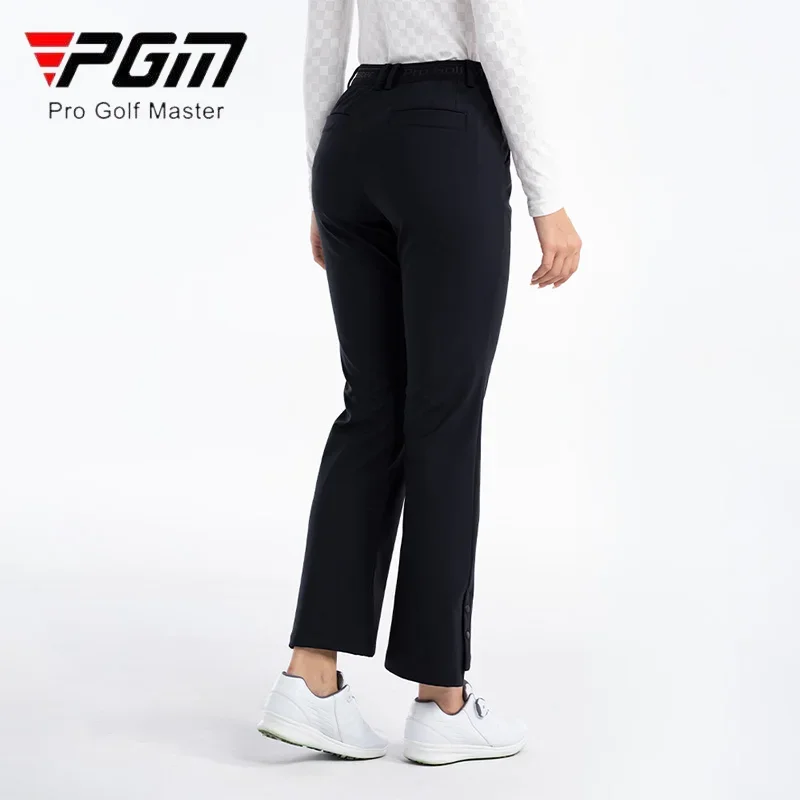 Женские брюки-клеш PGM для гольфа с разрезом, женские Длинные брюки с эластичным поясом, Женские тонкие спортивные брюки с высокой талией, повседневные брюки для гольфа Изображение 3