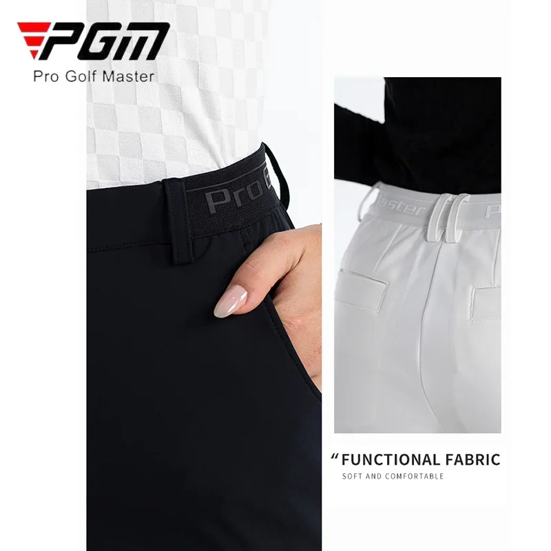 Женские брюки-клеш PGM для гольфа с разрезом, женские Длинные брюки с эластичным поясом, Женские тонкие спортивные брюки с высокой талией, повседневные брюки для гольфа Изображение 4