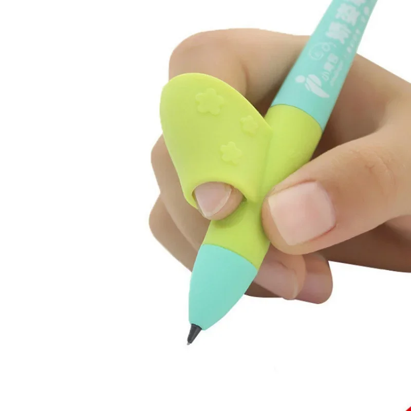 10 шт. Новый детский коррекционный карандаш, ручка, учимся писать ручкой, артефакт, канцелярские принадлежности для учеников, силиконовый карандаш, костюм Изображение 3