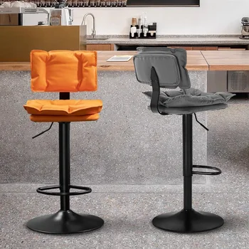 Металлический Кухонный Барный стул Бесплатная Доставка Современный дизайн Регулируемый Кожаный Барный стул Роскошная Высококачественная Банкетная Гостиничная мебель 1