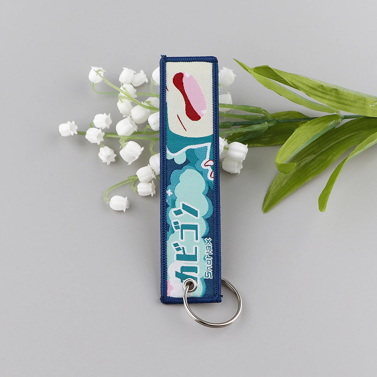 Японские Аниме Милые Вышитые брелки для ключей Jet Tag для женщин Брелок для ключей от машины Рюкзак Ювелирные Аксессуары Подарки Изображение 5