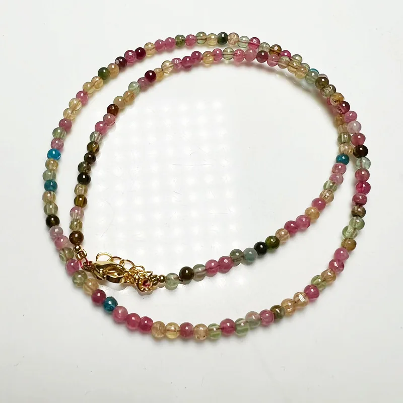 турмалиновое круглое ожерелье-браслет 2-3 мм Изображение 2