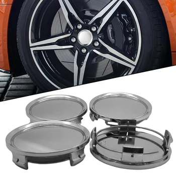 Крышка Центральной крышки колеса 4 шт 4шт 4шт / комплект 4шт /комплект 75 мм ABS Пластиковые аксессуары Хромированный комплект запасных частей 2