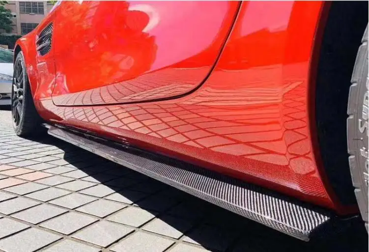 Обвесы для Mercedes-Benz AMG GT GTS GTR 2015 2016 2017 2018 Из Настоящего Углеродного Волокна Боковые Юбки Фартуки Удлинитель Для Губ 2 шт./компл. Изображение 2