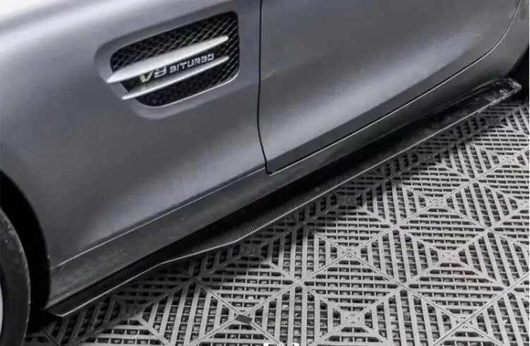 Обвесы для Mercedes-Benz AMG GT GTS GTR 2015 2016 2017 2018 Из Настоящего Углеродного Волокна Боковые Юбки Фартуки Удлинитель Для Губ 2 шт./компл. Изображение 3