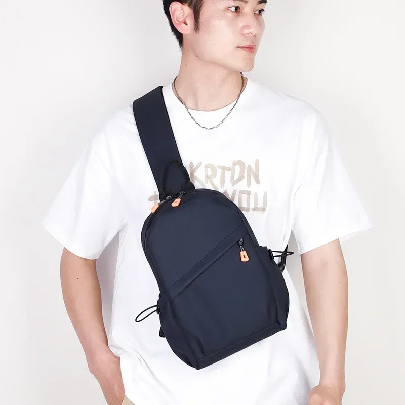 Мужская нагрудная сумка для йоги, простая сумка через плечо, уличная многофункциональная нагрудная сумка большой емкости, мужской рюкзак через плечо Изображение 2