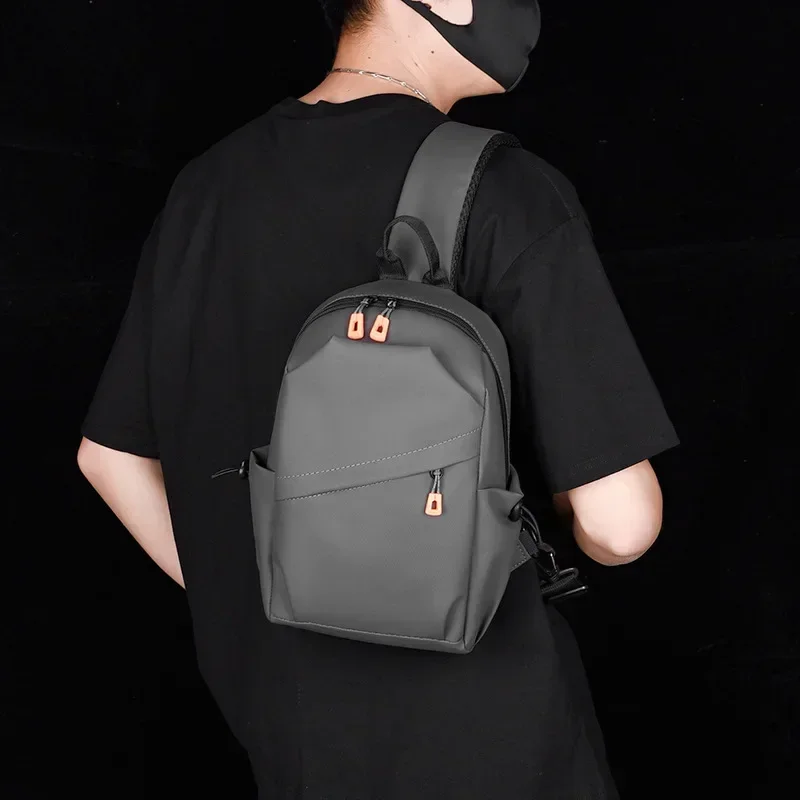 Мужская нагрудная сумка для йоги, простая сумка через плечо, уличная многофункциональная нагрудная сумка большой емкости, мужской рюкзак через плечо Изображение 3