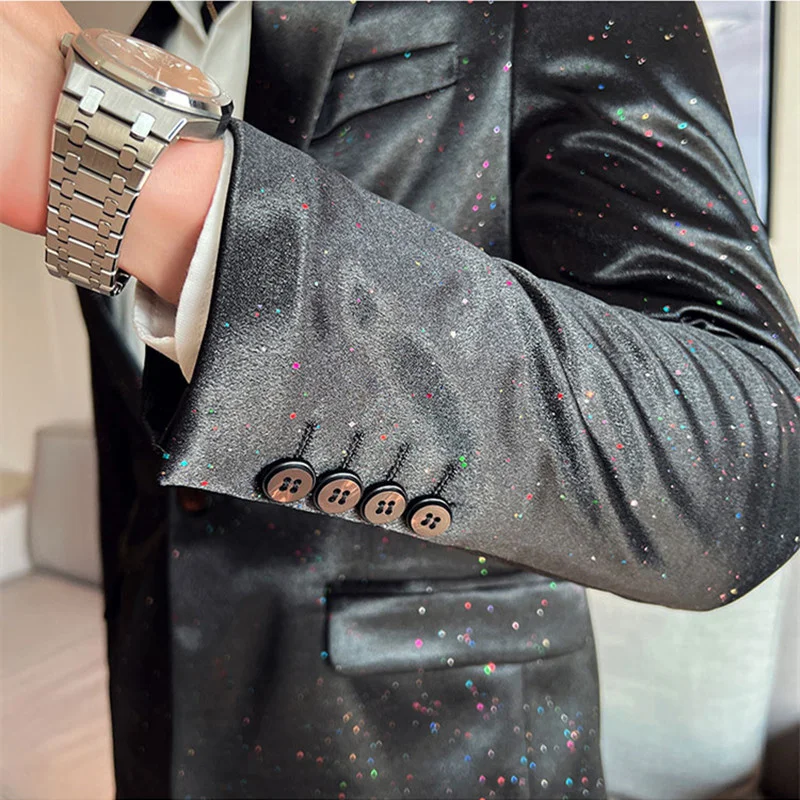 2022 Брендовая одежда Модный Тисненый Мужской деловой костюм/мужские Приталенные Высококачественные Платья для отдыха, блейзеры, мужские смокинги, куртки S-3XL Изображение 5