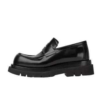 Роскошные мужские лоферы-слипоны из натуральной кожи, британские деловые туфли-дерби на толстой подошве, дизайнерская обувь Zapatos 6C 1