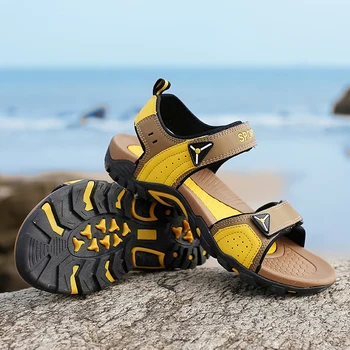 MIXIDELAI/ уличные модные мужские сандалии, Летняя мужская обувь, повседневная обувь, дышащие пляжные сандалии Sapatos Masculinos, большие размеры 35-46 1