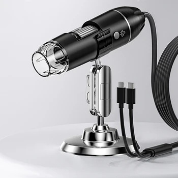 1600-кратный цифровой микроскоп, 8 светодиодов, портативный электронный микроскоп с зумом на подставке, Цифровой микроскоп для оценки ювелирных изделий, Видео 2