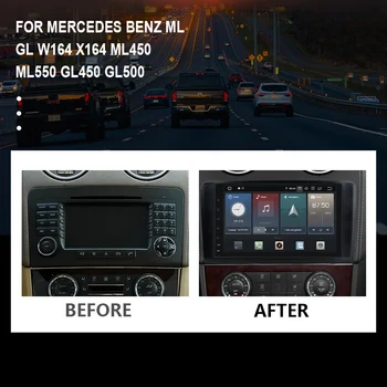 CHSTEK Android12 Автомобильный Радиоприемник Стерео CarPlay Навигация Для Mercedes Benz ML GL W164 X164 ML450 ML550 GL450 GL500 Bluetooth WIFI 4G 2