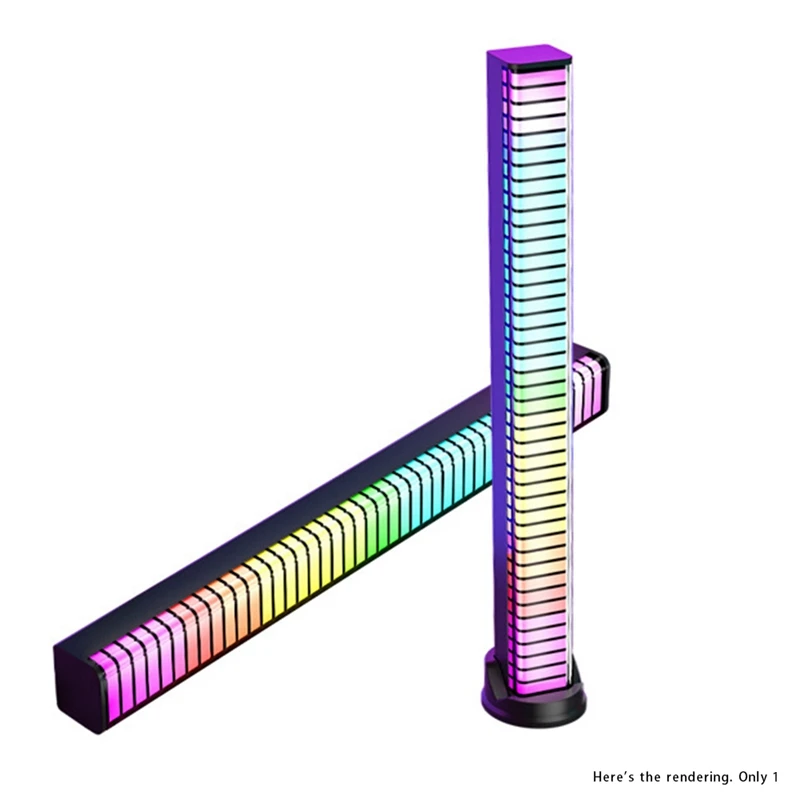 RGB-подсветка со звуком, 3D Двусторонняя Музыкальная Ритмическая лампа, Беспроводная светодиодная панель для автомобильного игрового телевизора Изображение 2