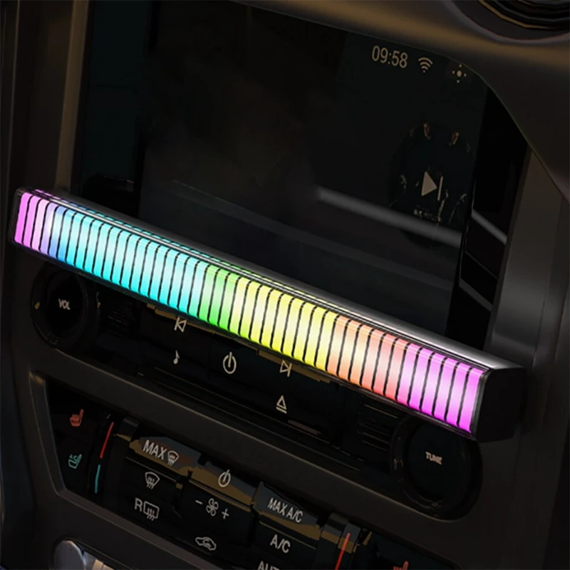 RGB-подсветка со звуком, 3D Двусторонняя Музыкальная Ритмическая лампа, Беспроводная светодиодная панель для автомобильного игрового телевизора Изображение 3
