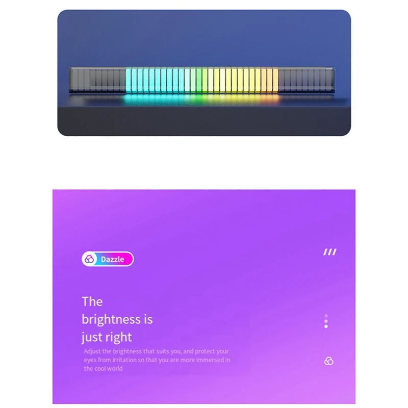 RGB-подсветка со звуком, 3D Двусторонняя Музыкальная Ритмическая лампа, Беспроводная светодиодная панель для автомобильного игрового телевизора Изображение 5