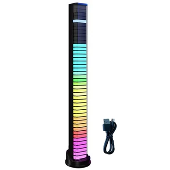 RGB-подсветка со звуком, 3D Двусторонняя Музыкальная Ритмическая лампа, Беспроводная светодиодная панель для автомобильного игрового телевизора 1