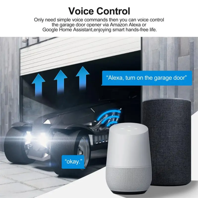 Tuya Smart WiFi Контроллер открывания гаражных ворот Приложение Голосовое дистанционное управление Работа с Alexa Домашний ассистент Яндекс Алиса Изображение 1