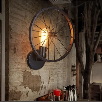 Настенный светильник SOFITY в американском стиле, круглый креативный дизайн в форме колеса, внутренние ретро-светильники, ресторан в стиле лофт, светодиодное бра 2