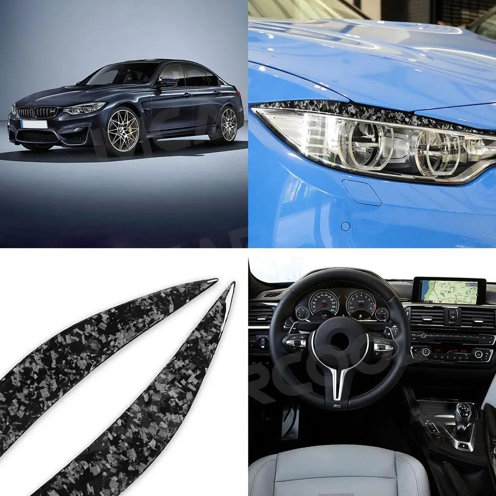 Кованые Чехлы для Бровей из Углеродного Волокна для BMW 4 Серии F32 F33 F36 2012-2017 Веки Переднего Бампера Для Укладки Автомобилей Изображение 4